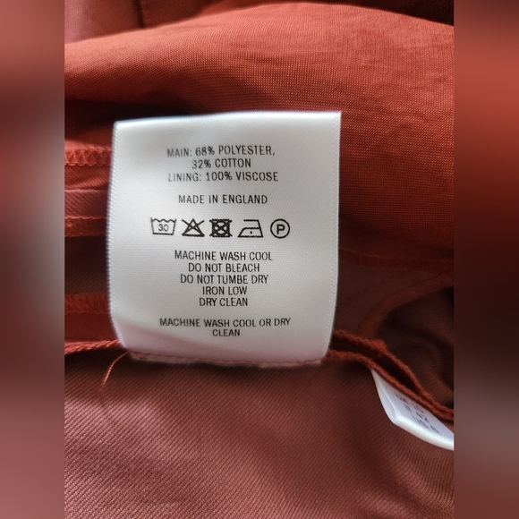 Molly Goddard Clay Brick Red Pleated Chinos Poly/Cotton sz 6 - Picture 10 of 10